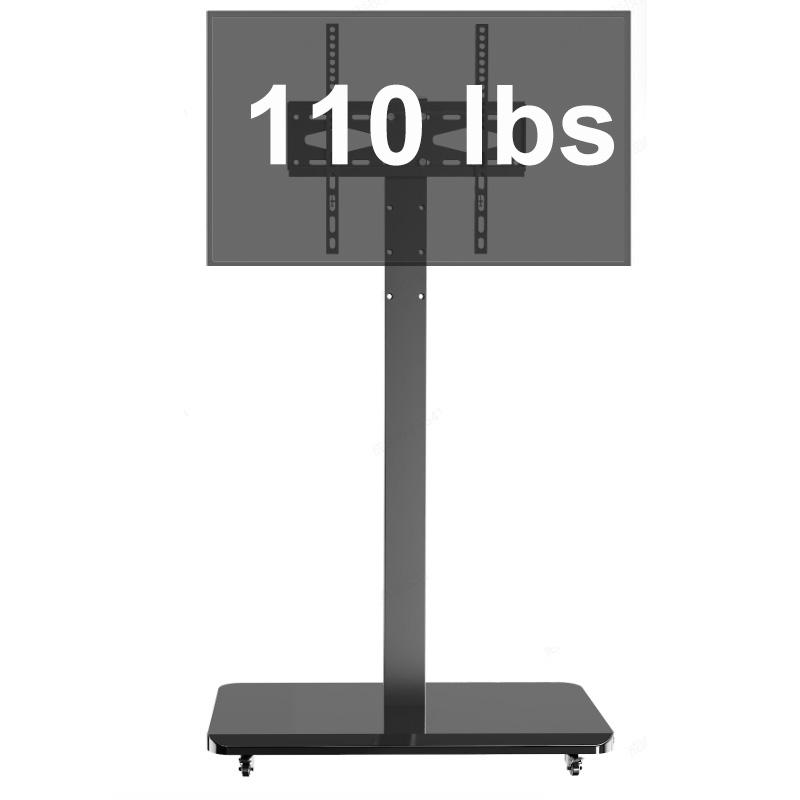 Rolling Floor TV Stand,Universal Mobile TV Cart for 26-65 inch TVs up to 110 lbs, Height Adjustable TV Stand with Swivel