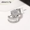 Huitan Fashion Women's Hoop Earrings with Sparkling Cubic Zirconia Fancy Female Ear Accessories Good Quality Jewelry