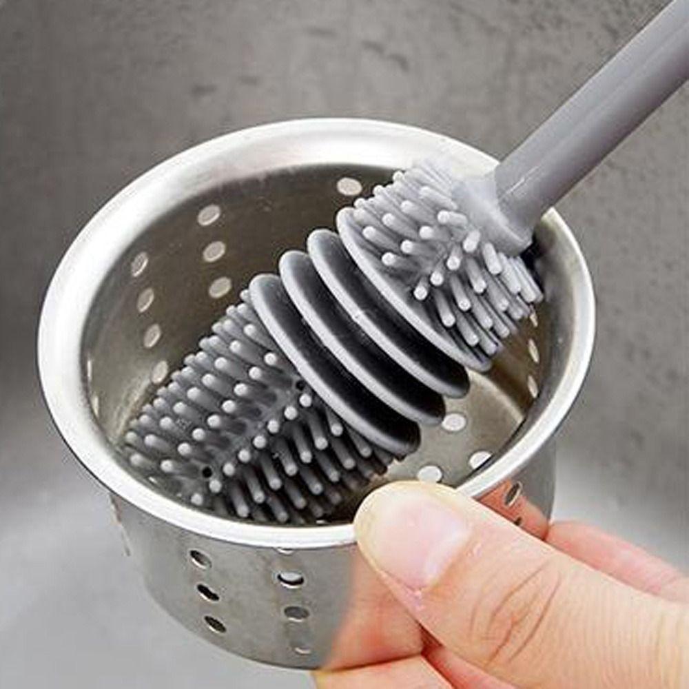 No Dead-end Glass Cup Washing Brush Multifunctional Silicone Milk Bottle Brush  Drink Bottle