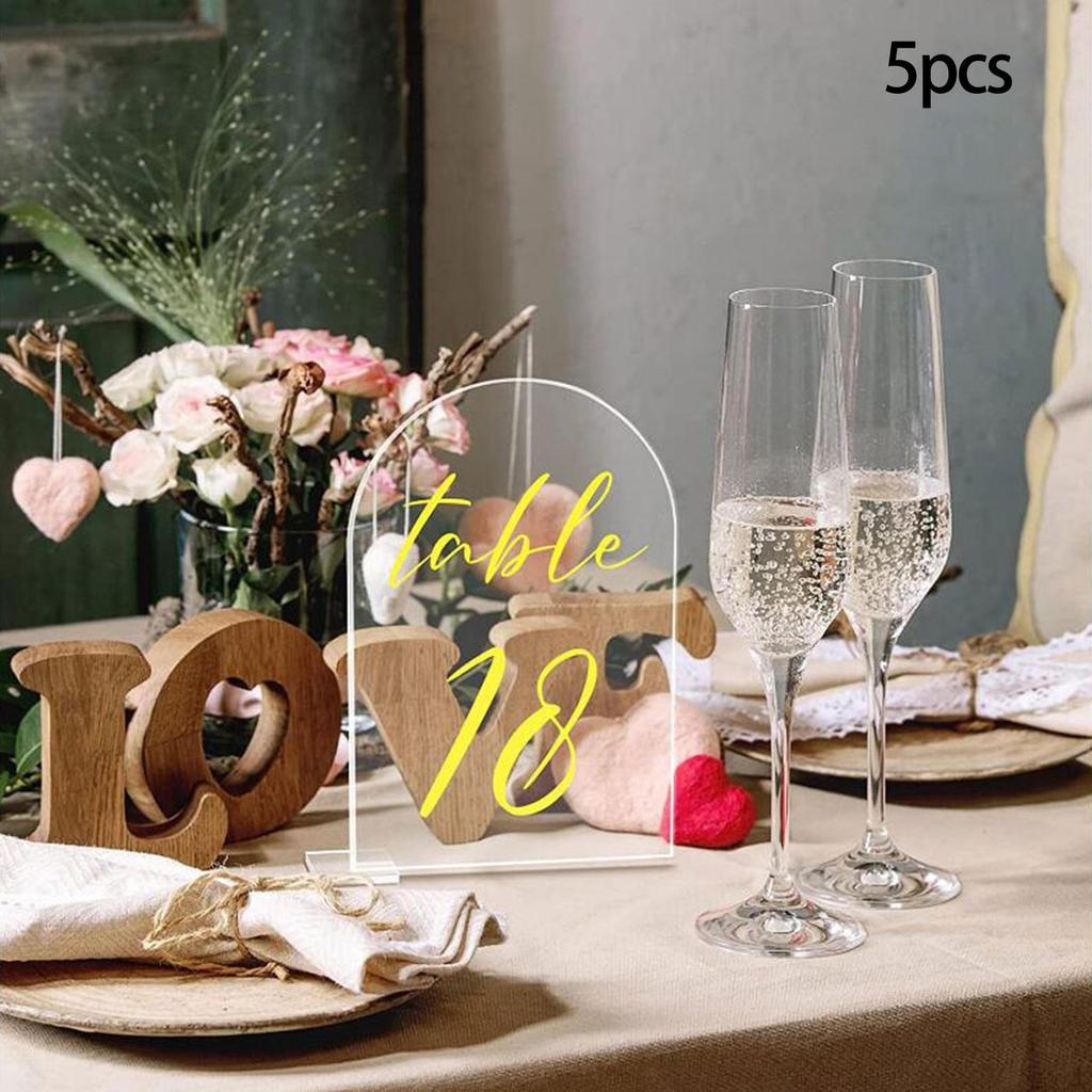 Acrylic Place Cards Table Numbers with Stand Holder Food Signs for Reception Decor