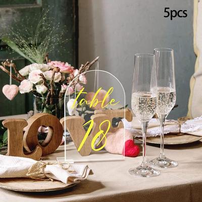 Acrylic Place Cards Table Numbers with Stand Holder Food Signs for Reception Decor