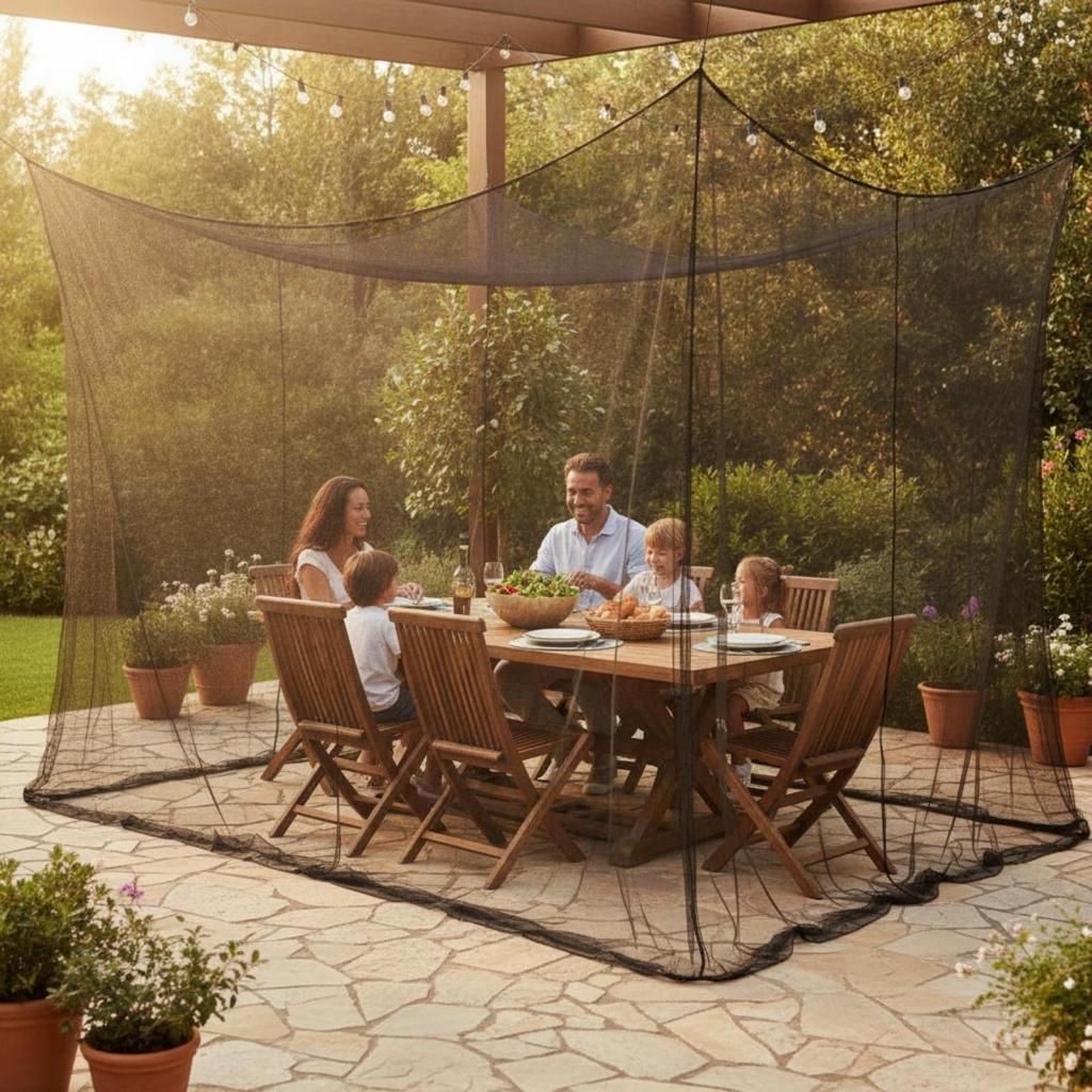 Net Outdoor Shelter Mesh Canopy Tent Shielded with Clips for Family,