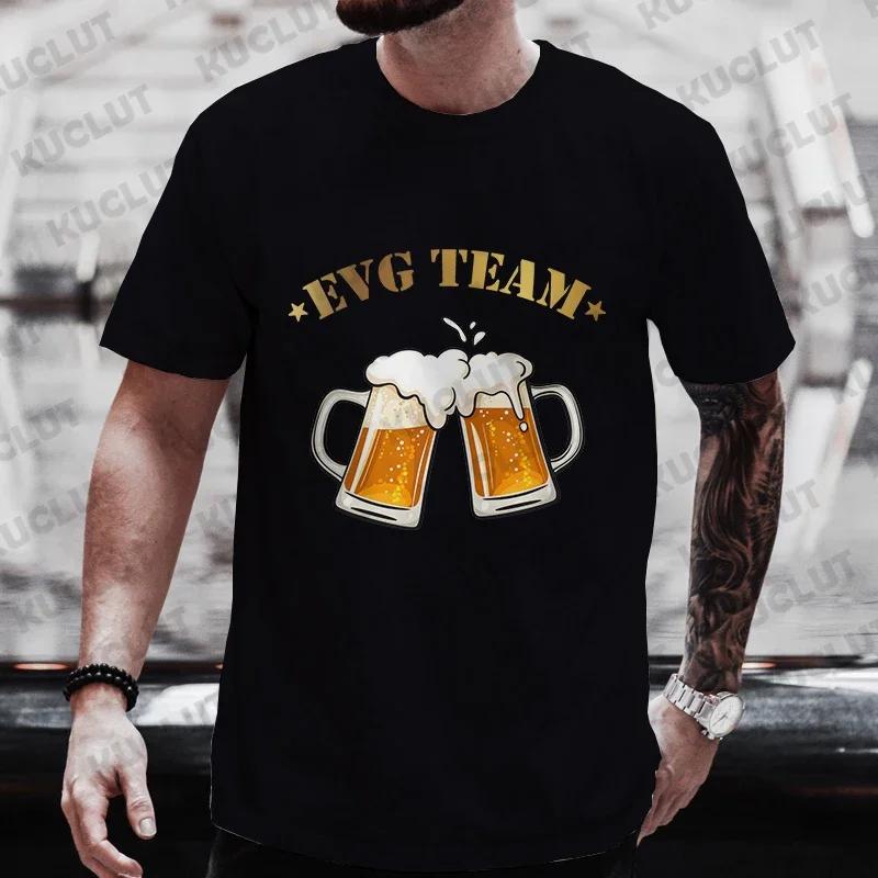 Französische Herren Groom Squad Evg Team Trauzeuge T-Shirt Mode Bier Grafik Y2k Tops Single Abschied Hochzeit Junggesellenabschied Hirschparty T-Shirts