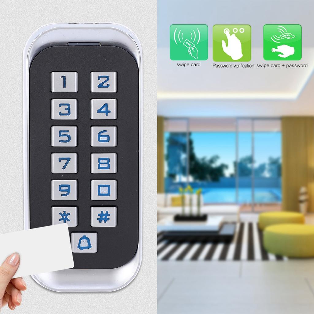 125KHz RFID Zutrittskontrolle Passwort Kartenleser Wiegand26 Metall Hintergrundbeleuchtete Tastatur Sicherheitszugang