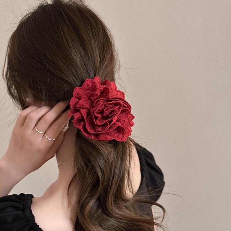 Flower Clip Rose Half-Tied Hairpin Women Headdress Big Flower Large Shark Claws