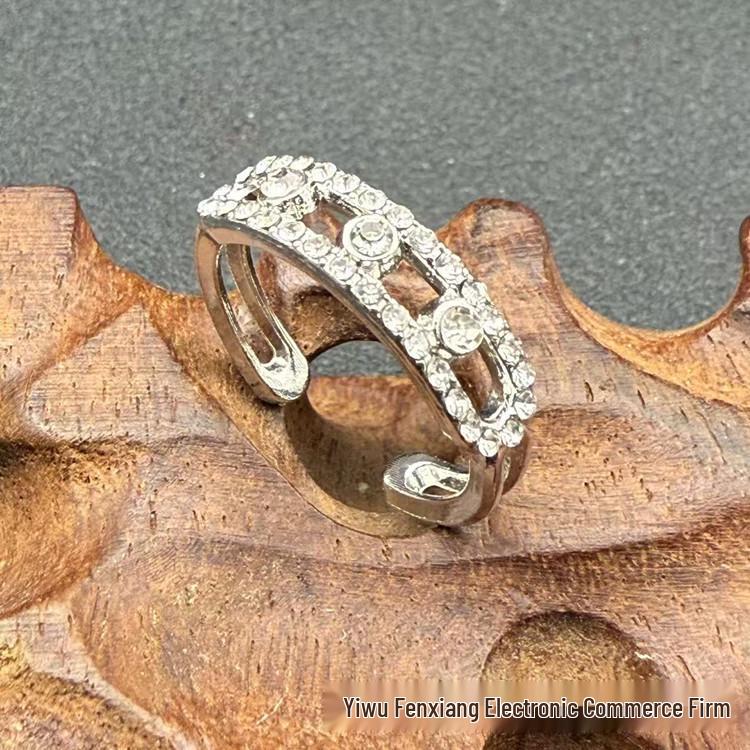 Women s Luxury Zirconia Open Band Ring - Elegant Hollow Design with Inlaid Zirconia