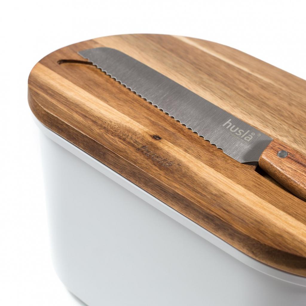Husla Bread Box With Cutting Board And Knife 73940