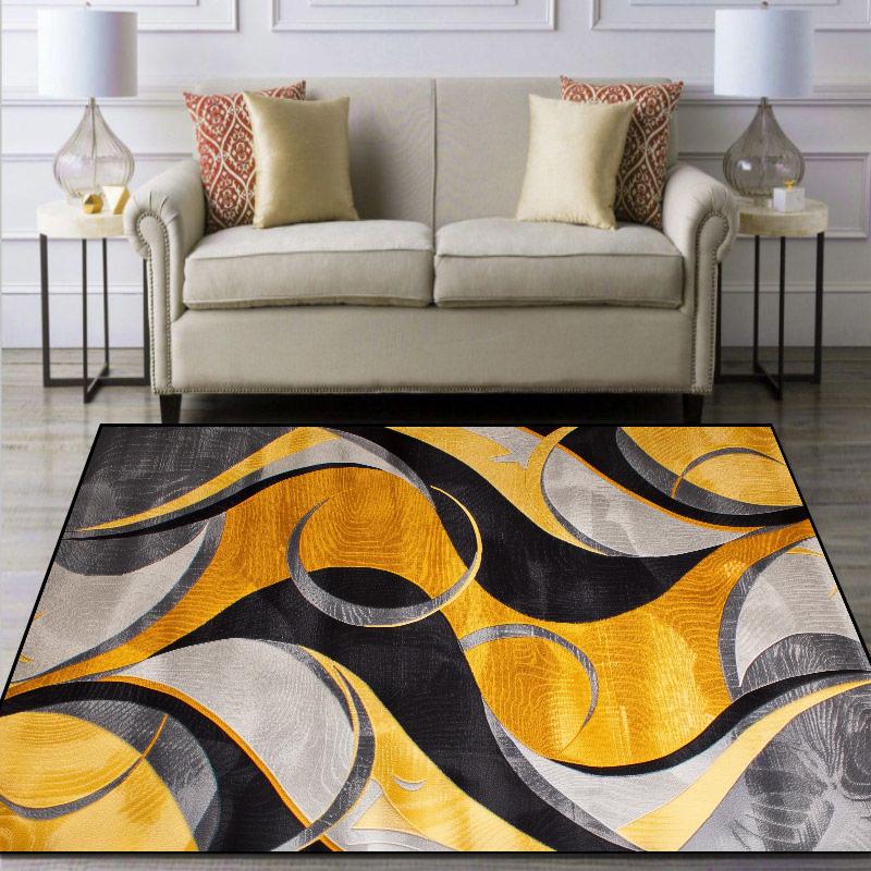 European Carpets Large Area Rugs for Living Room Bedroom Abstract Washable Non Slip Sofa Mat Home Decor