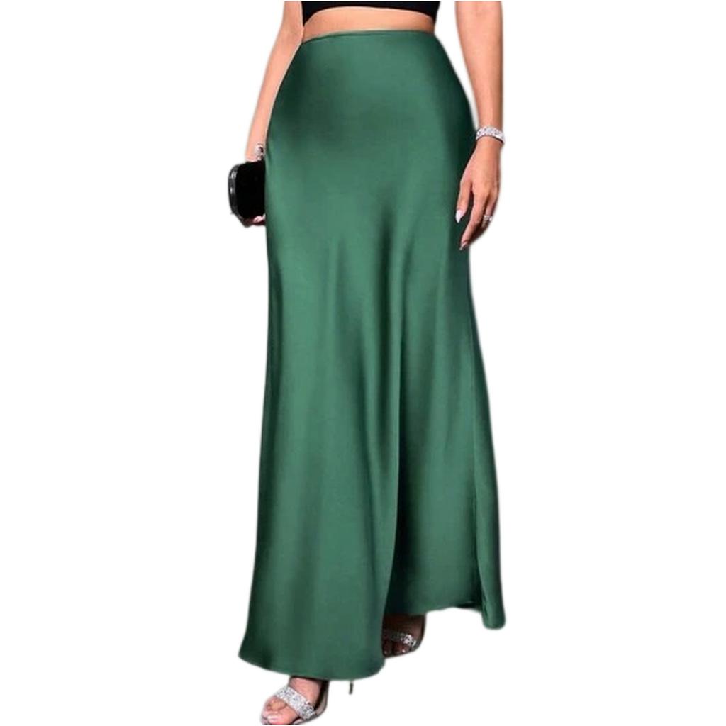 Women's Fashionable And Casual Design French Elegant Draped Satin Skirt