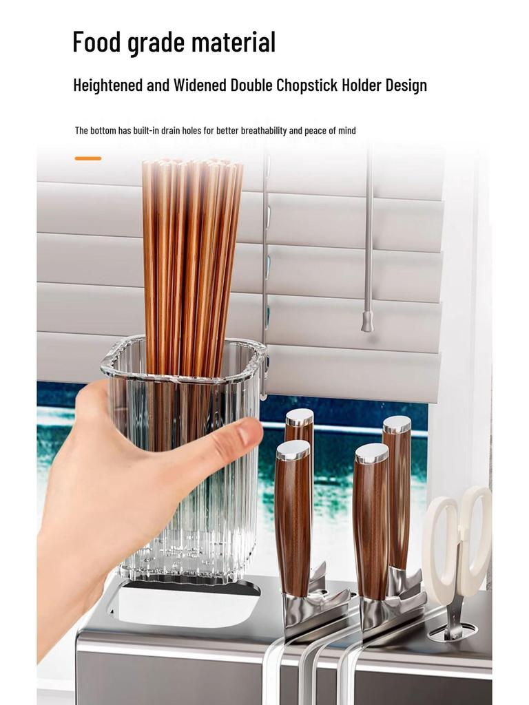Multifunctional Kitchen Knife & Utensil Holder - Countertop & Wall-Mountable Storage Rack