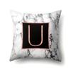 Polyester Pillowcase 26 English Letters Rose Gold Home Marble Decorative Printed Pillowcase