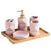 OLOEY Irregular Pink Ceramic Bathroom Set