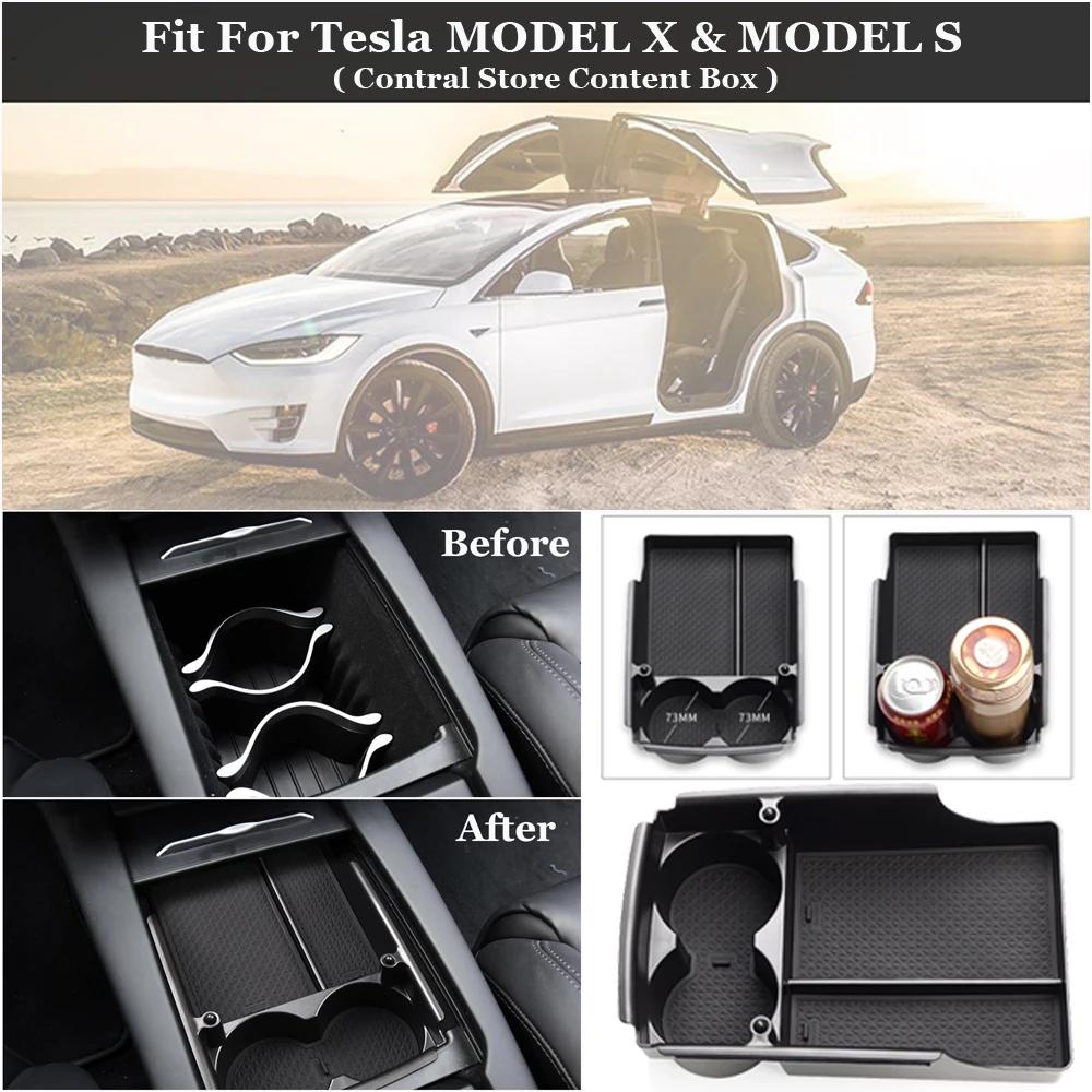 Car Center Console Armrest Storage Box Tray Organizer Anti-Slip Mats Storage Tidying For Tesla MODEL X MODEL S NEW