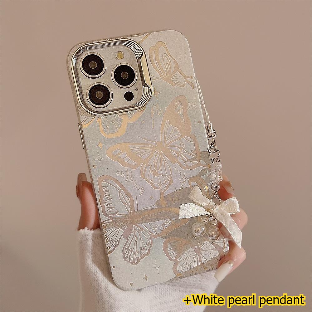 Iins Blauer Schmetterling mit Hängekette Geeignet für Apple 17Pro Max Handyhülle Iphone13 Laser Hochwertige Handyhülle