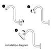 Enhances Your Shower Height with Sturdy Stainless Steel S Shape Showerhead Arm Chromes Finish Bathroom Accessory