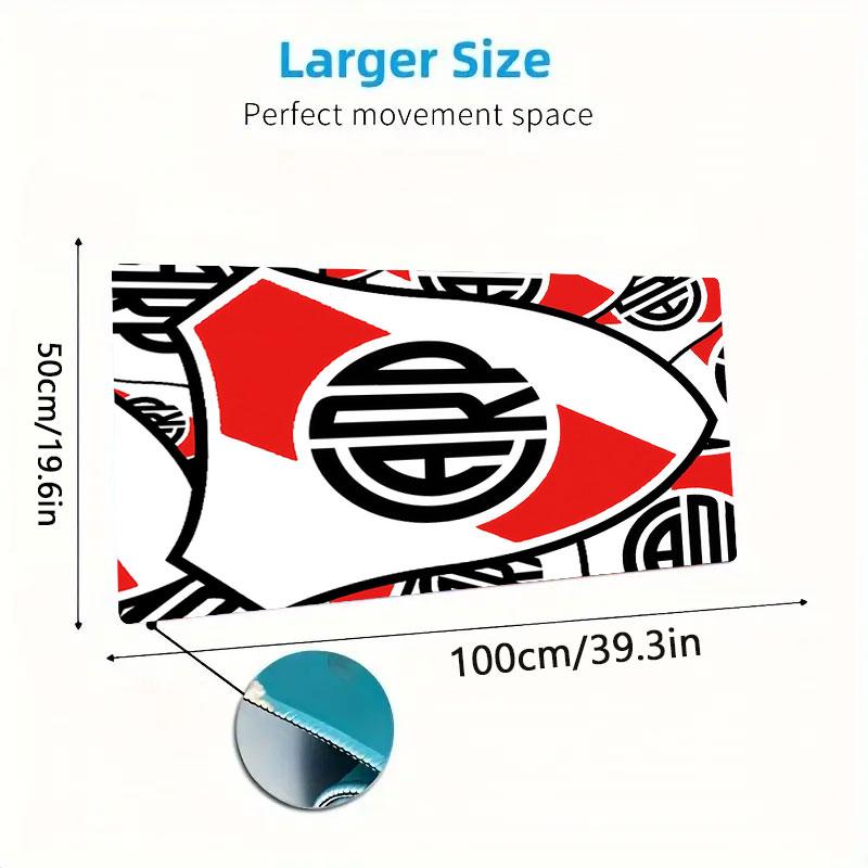 River Plate Mouse Pad, Large Gaming Desk Mat, Non-slip XXL Mousepad for Laptop & Tablet, Mini PC Playmat with Stitched Edges