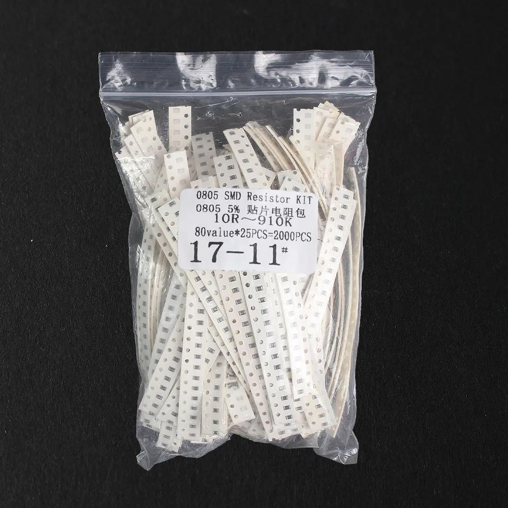 0805 1206 0402 2010 0603 SMD Resistor Sample Assorted Kit 10R~910K Ohm  5% 80 Values Resistance Assorted Set