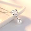 925 Sterling Silver Fashion Light Luxury Ocean Zircon Water Drop Pearl Pendant Necklace Birthday Party Anniversary Gift