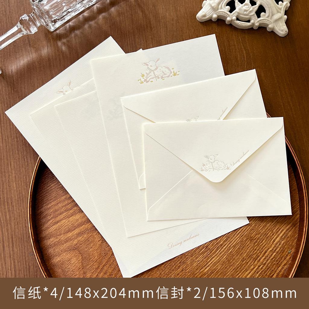 4letter Papers + 2 Envelopes Envelope Set, Romantic Planner, Message Greeting Card