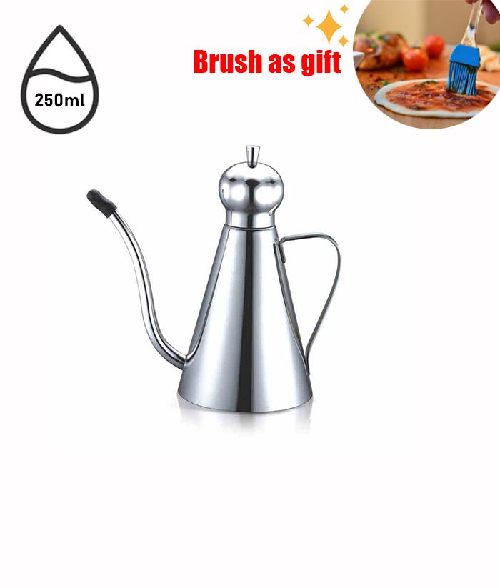 SUS304 Stainless Steel Oil Dispenser  Bottle Leakproof Cruet with Spout Easy Precision Pouring of Olive Oil Vinegar and Grease