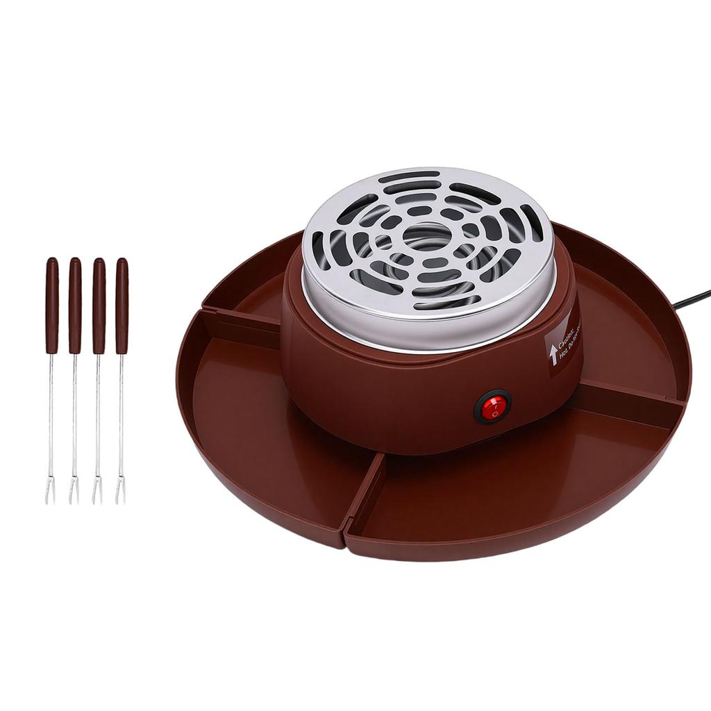 2 In 1 Electric Smores Maker And Fondue Pot Indoor Tabletop Marshmallow Roaster with 4 Roasting Forks 4 Detachable