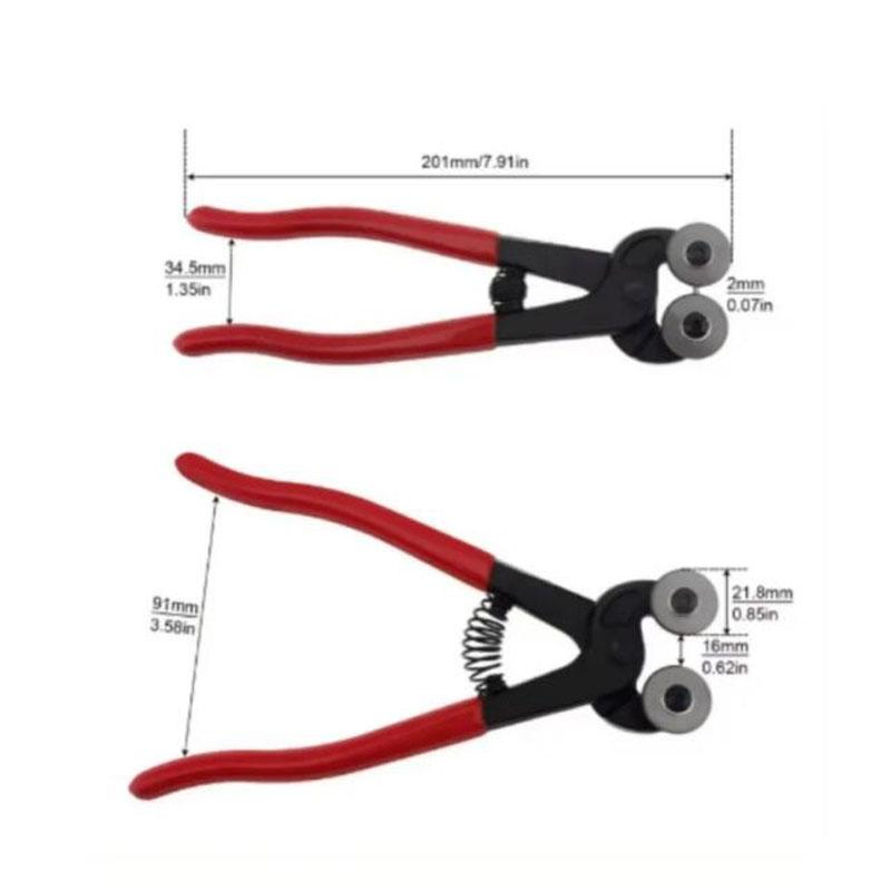 8 Inch Glass Tile Mosaic Nippers Heavy Duty Double Round Wheel Flat Nose Trimming Clamp Pliers Ceramics Cutting Tongs Tools