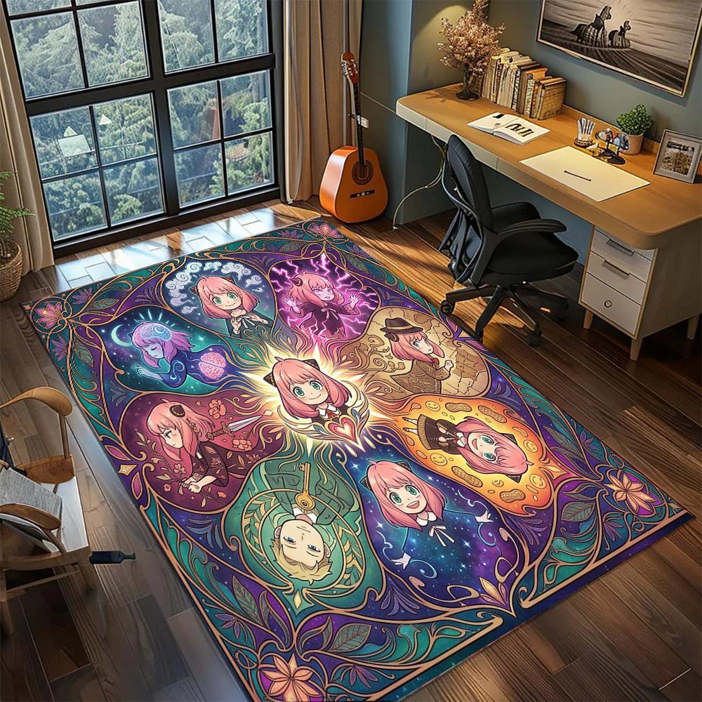 Anya Forger Washable Gamer Bedroom Large Area Non Slip Floor Mat Rug Carpet Home Decor.-TING
