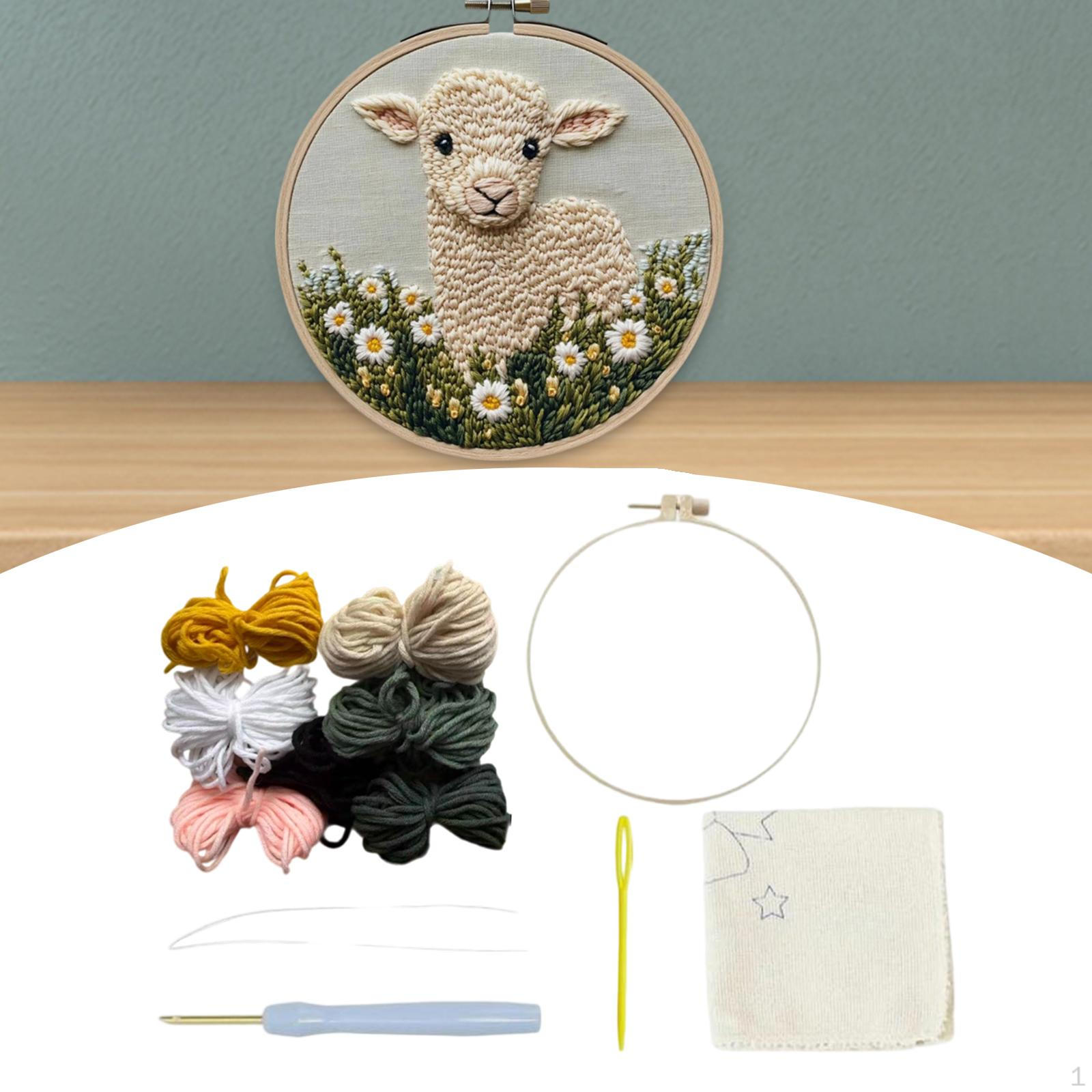 

Набор для вышивания для начинающих Игла для пробивки Животное Овца Портативные инструменты Прекрасный DIY