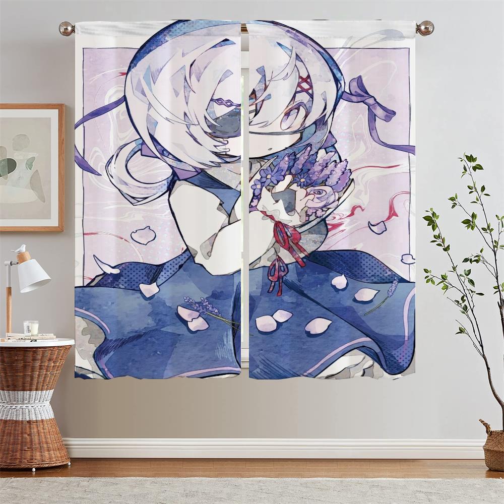 

Шторы для девочек, шторы для спальни, 2 шт., жалюзи, подхваты для штор в гостиной, перегородки, дома и украшения, затемнение W50xH70cmx2pcs-CL