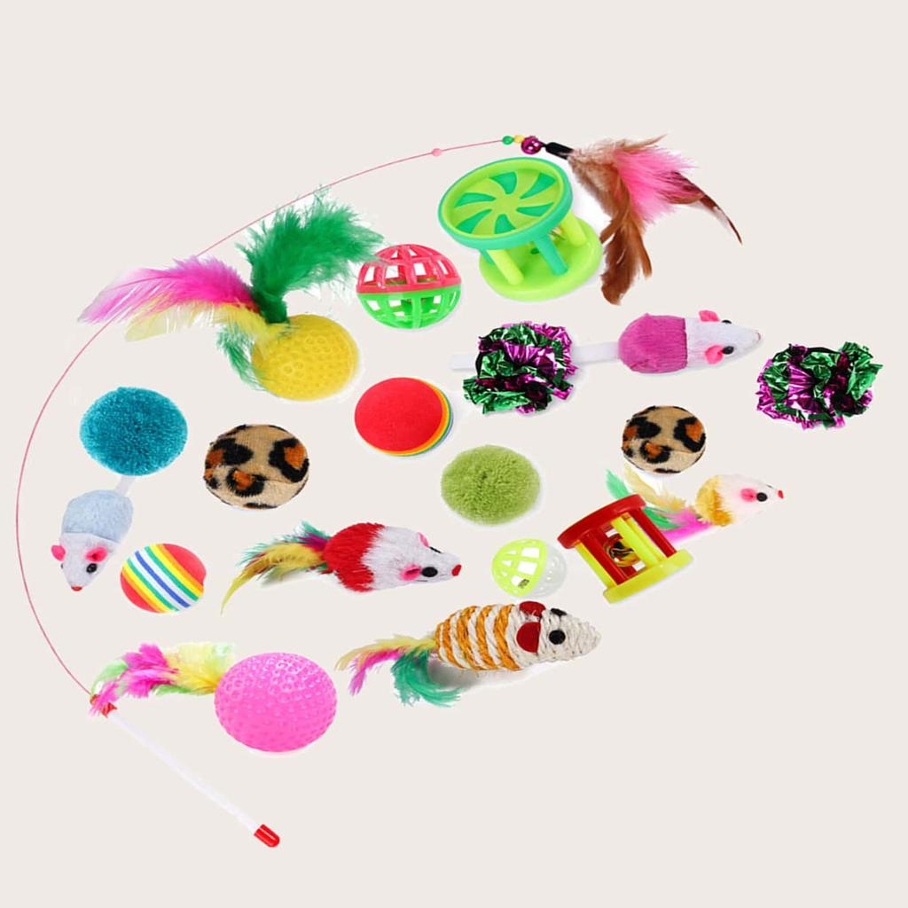 Kitten Toys Variety Pack-Pet Cat Toys Combination Set Cat Toy Funny Cat Stick Sisal Mouse Bell Ball Cat Supplies