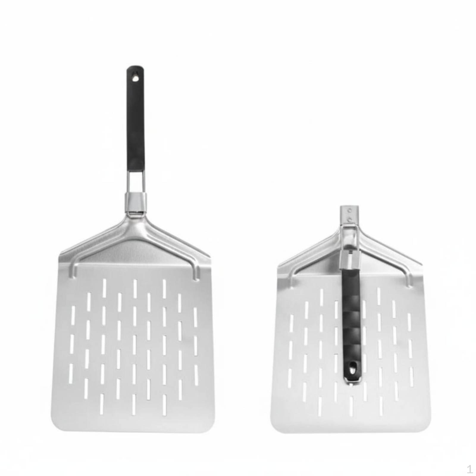 Stainless Steel Pizza spades Detachable Handle Foldable Peel Easy Storage Cooking Accessory 430 with Holes 1