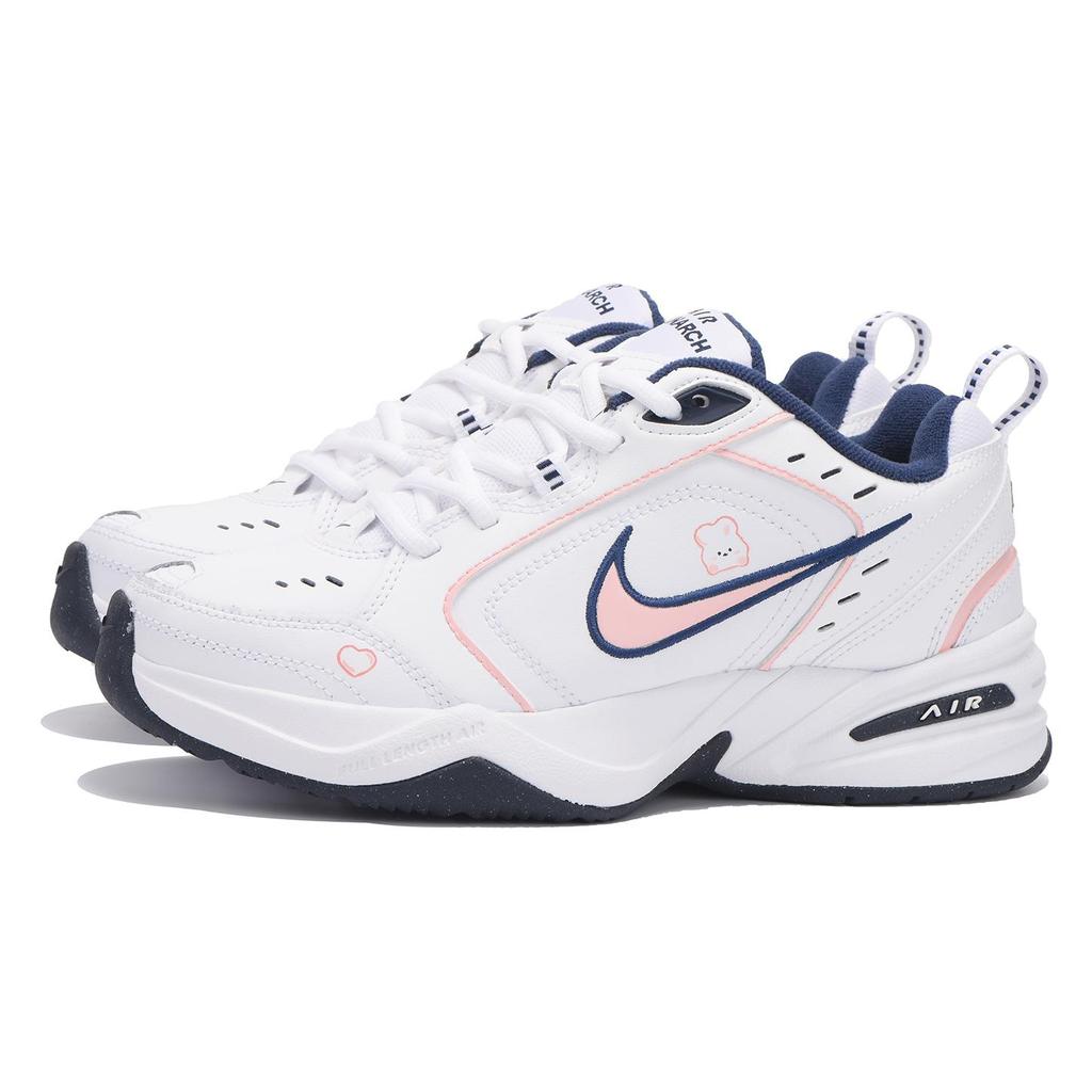 Nike Air Monarch 4 Slip Resistant, Abrasion Resistant, Height Increasing Low top Chunky Sneakers Unisex Pink Blue White 415445-102(Team32-SBOX)
