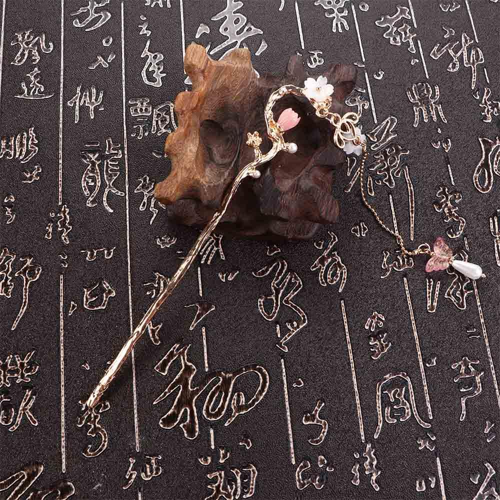 Flower Pendent For Girls Tassel Korean Hanfu Hairpins Women Hair Sticks Hair Clip Chinese Hair Fork