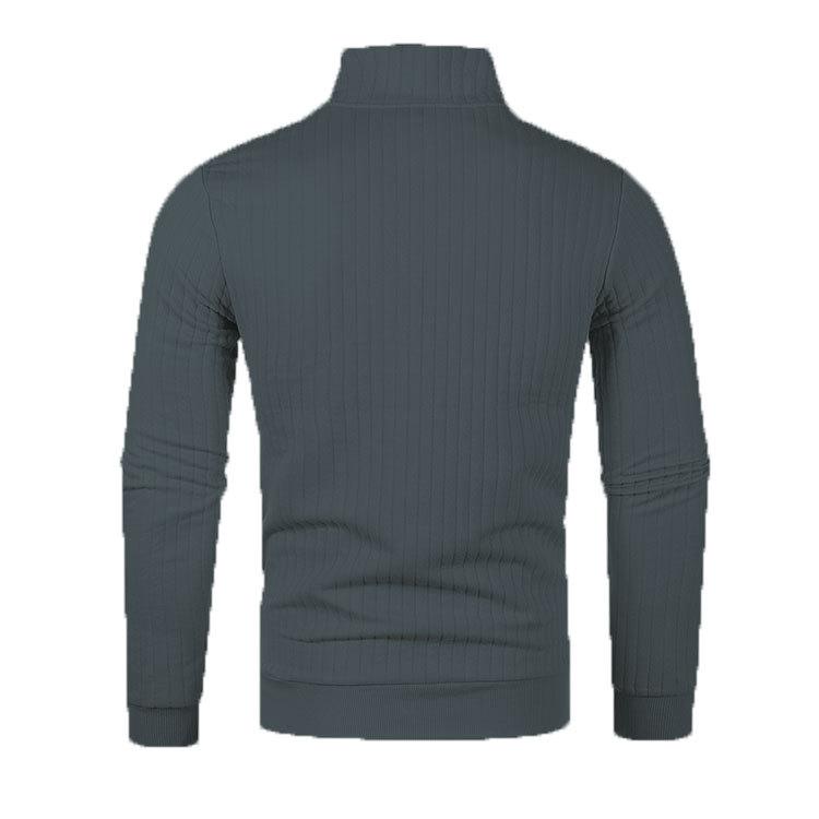 Spring and Autumn Men's Half High Collar Zipper Knitted Sweater Loose Sweater Casual Long Sleeve Knitted Sweater
