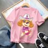 PAW Patrol Children Short Sleeve T-shirt Cartoon Chase Skye Print Pullover Boys Girls Summer Breathable Casual Cotton Tops Gifts