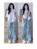 Unisex High-Waist Retro Work Pants, Wide-Leg, Loose-Fit for Spring, Summer, or Autumn