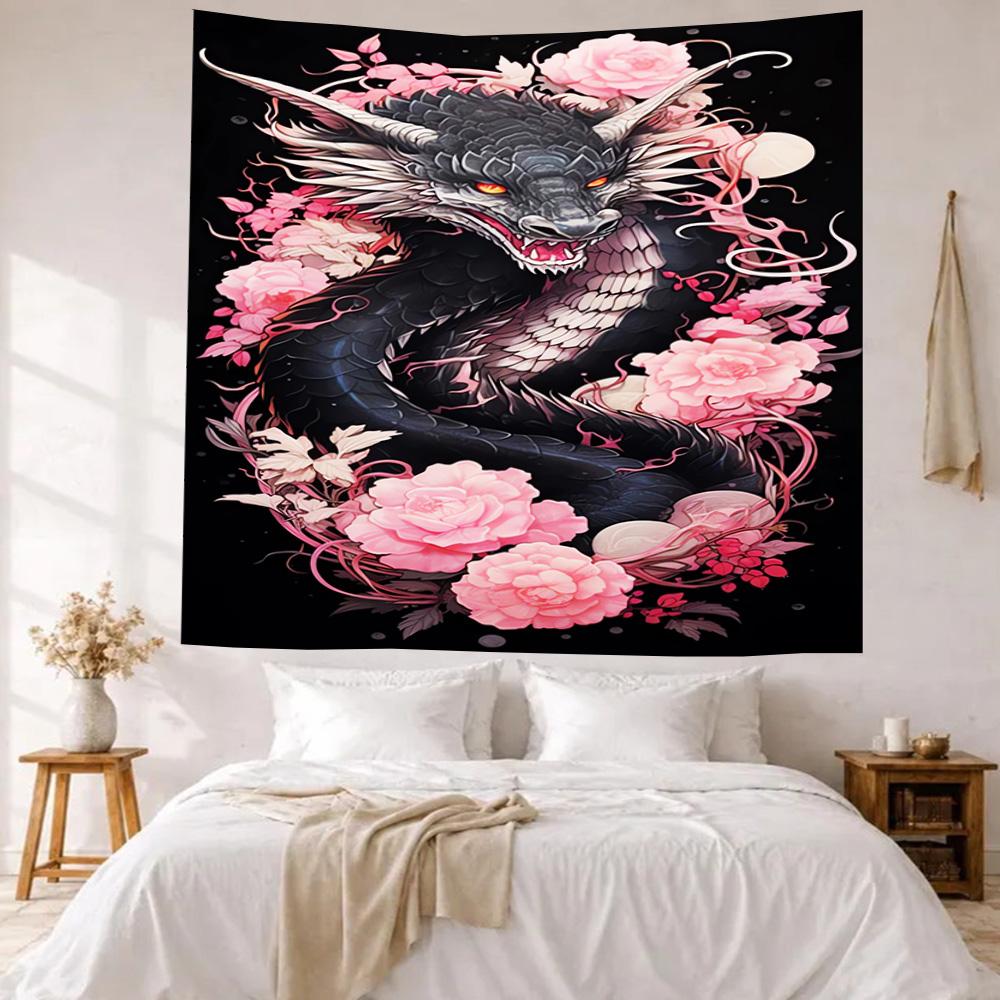 Dragon Wall Decor Tapestry Art For Pet Memorial Birthdaywedding Party Backdrop Family Gift
