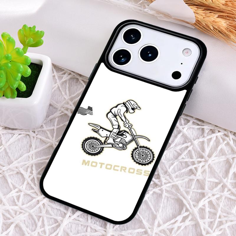 Moto Bike Motocross Print Shockproof Phone Case for iPhone 17 Air 16e 15 11 12 14 13 Pro Max Cover Coque