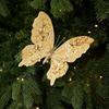 Clip-On Christmas Sequin Butterfly Ornament Pearl Christmas Butterfly  Window Display
