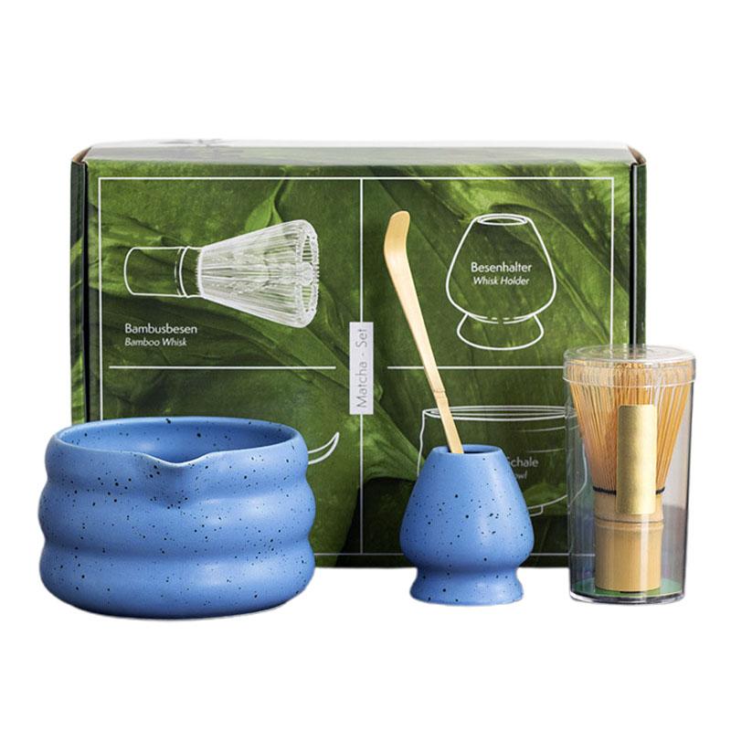 4 st Japanskt Matcha-set Matcha-skål med Mun Songdynastin Te-spetsverktyg Matcha-vispställ
