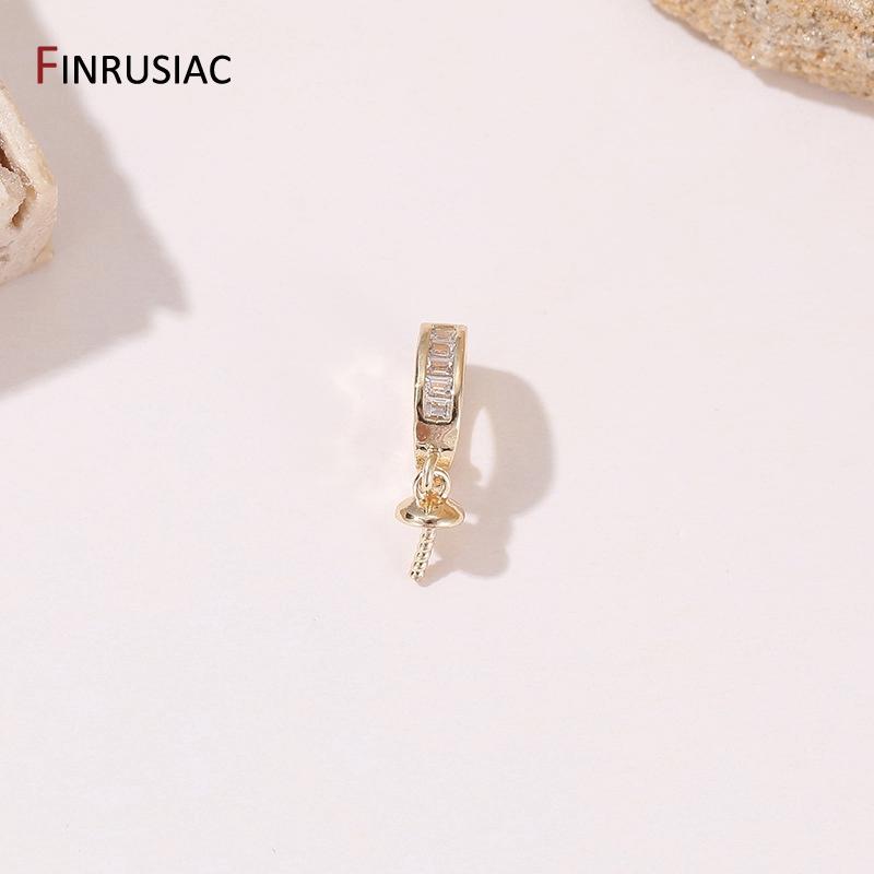 14K Gold Plated Brass Pearls Clasps Decorative Connector Fastener Pearl Pendant Bail Handmade DIY Jewelry Making Accessories