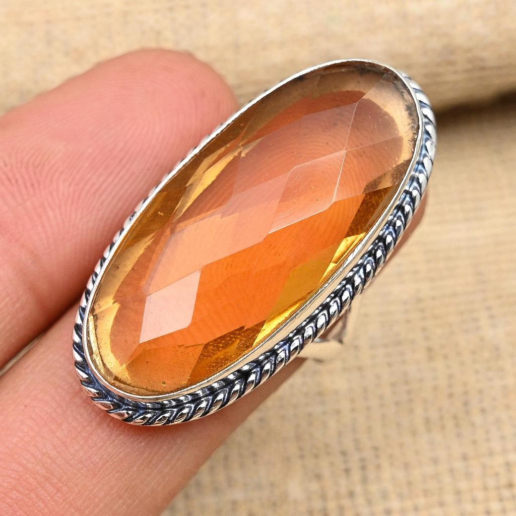Morganite Gemstone Handmade 925 Sterling Silver Jewelry Pretty Ring For Her