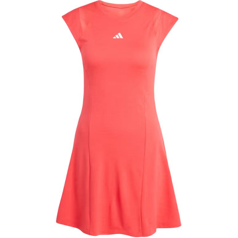 adidas Sukienka tenisowa Pro Climacool Performance Slim Fit z krótkim rękawem odprowadzająca wilgoć z wewnętrznymi spodenkami Damska Półbłyszcząca Czerwona IN6166