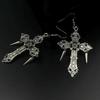 Original Gothic Punk Rivet Cross Pendant Earrings - European & American Popular Dangle Earrings