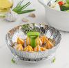 1pc Stainless Steel Lotus Steaming Tray Folding Food Steamer Vegetable Fruit Food Basket Mesh Steamer Rack Cooking Cookware