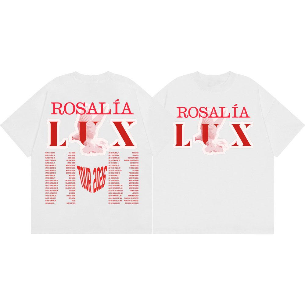Zpěvačka Rosalia LUX Tour 2026 Tričko Pánské Dámské Oblečení Móda Y2k Oversized Trička Letní Ležérní Bavlněné Krátký Rukáv Tričko