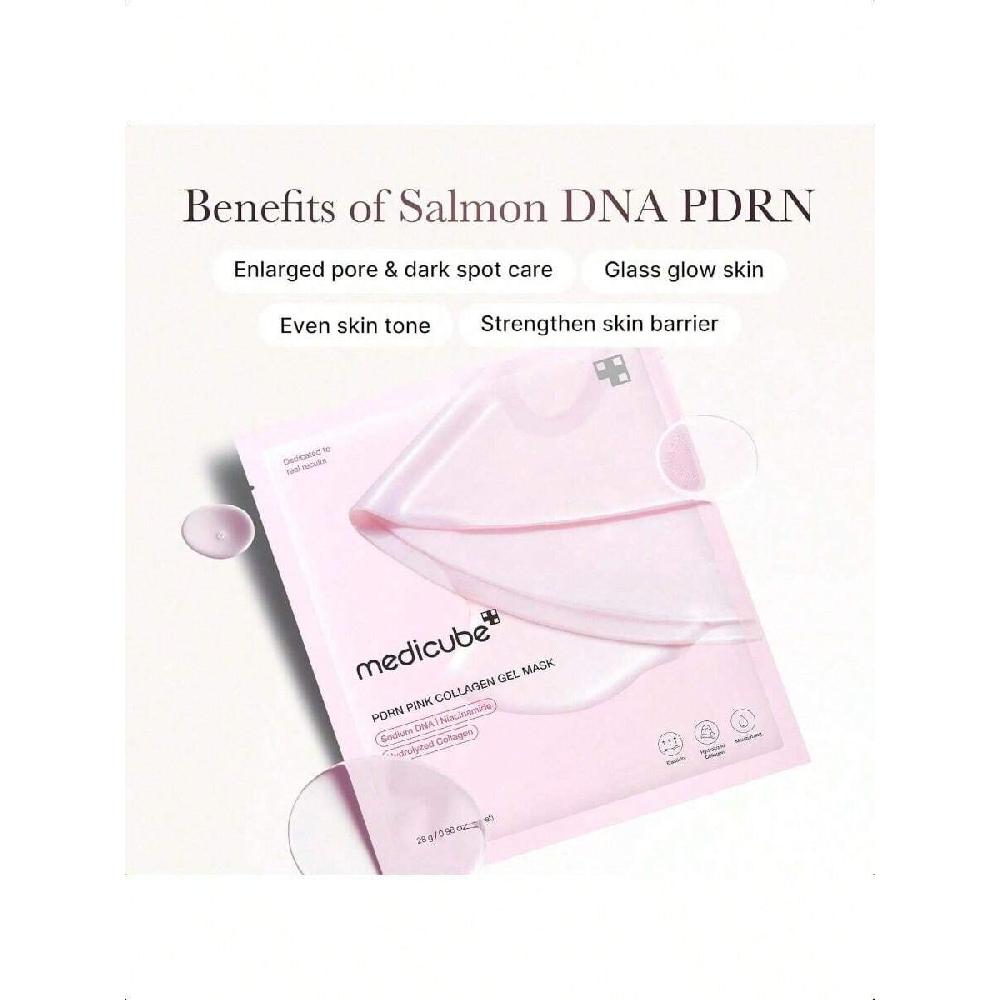 

Medicube Маска-гель с ДНК лосося PDRN, розовым коллагеном, для сияющей кожи как стекло - Эластичность, Увлажнение, Упругость и Увлажнение 28 г Pink PDRN 4ea