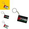 Palestine Flag Keychain Pendant For Worldwide Peace Acrylic Material Independent Packaging 4cm Double-sided Print
