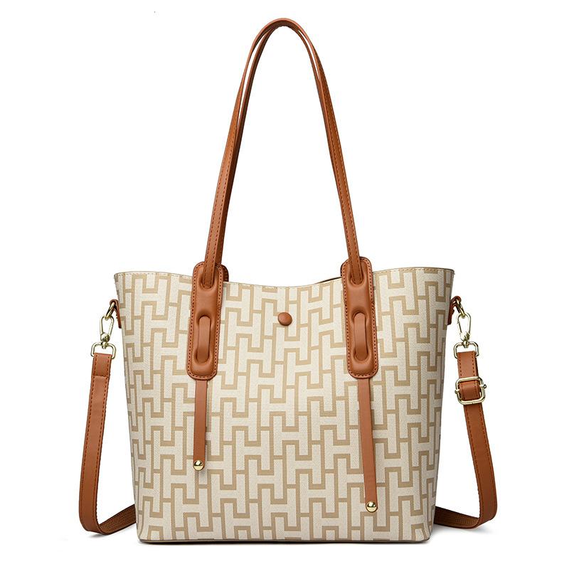 

Винтажная женская сумка-тоут с принтом, новая большая подмышечная сумка через плечо, модная мамина сумочка. One Size абрикосовый