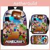 Minecraft 3in1 Oxford Backpack Set With Pen Case And Sling Bag For Students